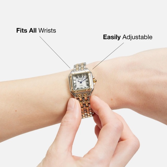 Clarine Grealy De Mains Premium Two-Tone Stainless Steel Women's Watch NEW - Picture 3 of 7